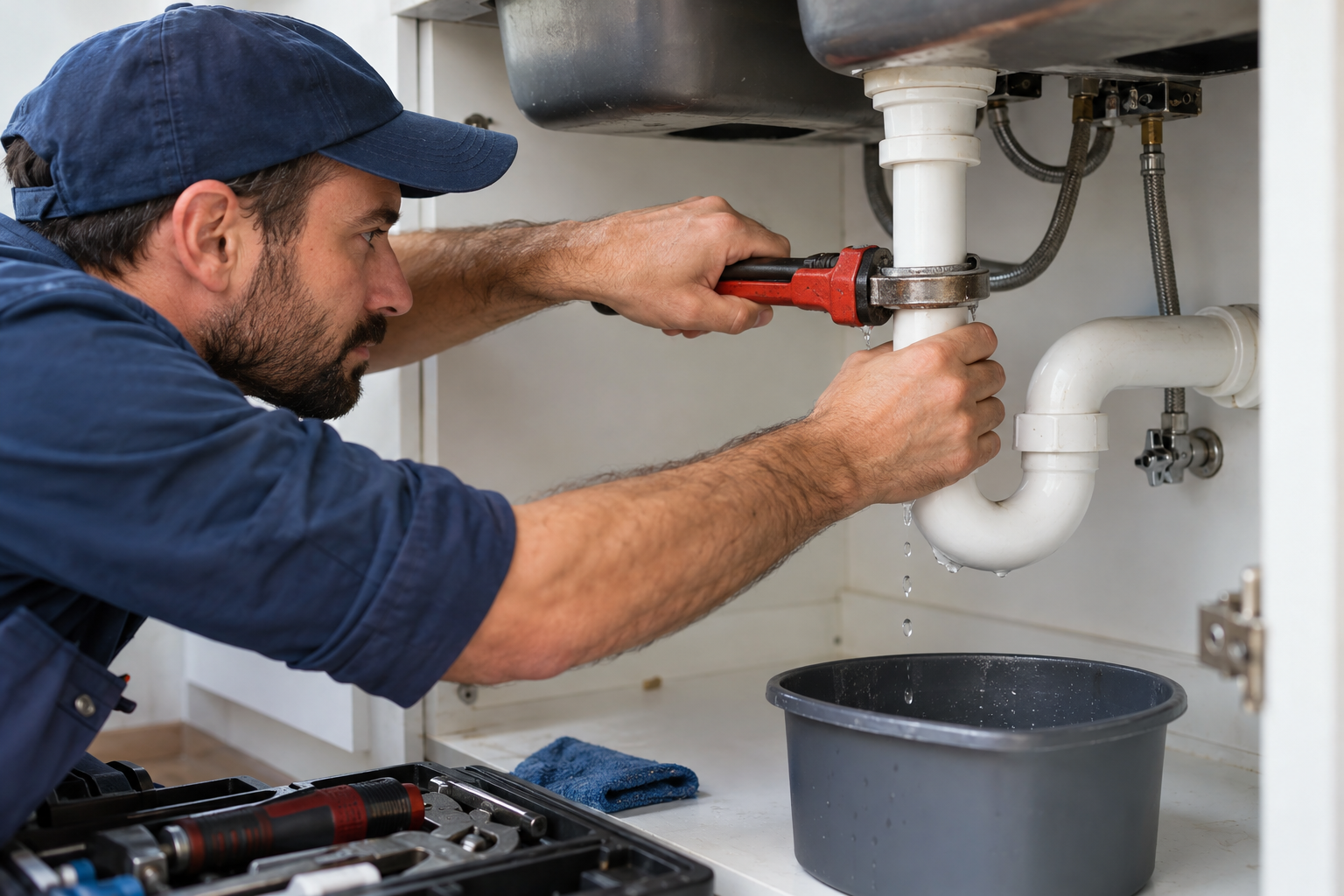 Illustrative professional pipe leak repairs