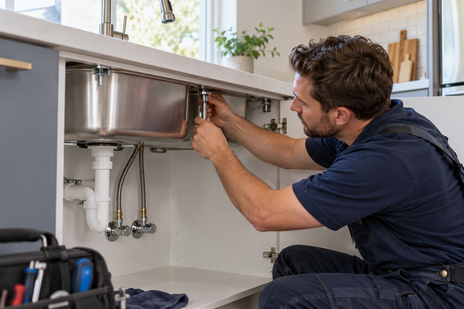 Illustrative professional sink & washbasin installation